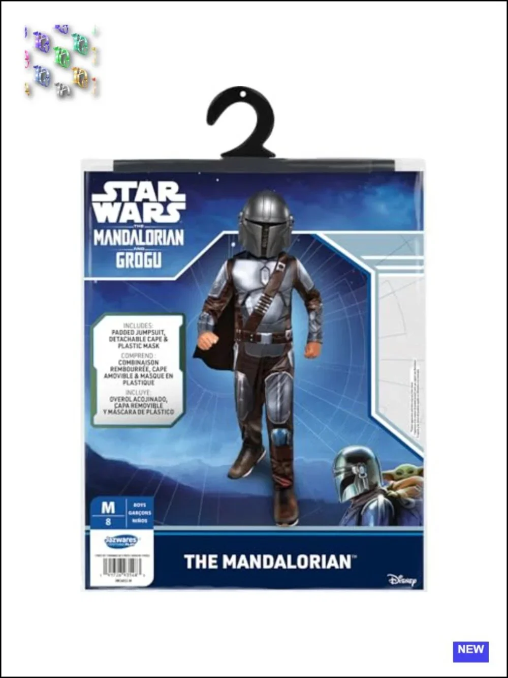 Star Wars Mandalorian Costume Youth Halloween Padded Jumpsuit Mask Cape